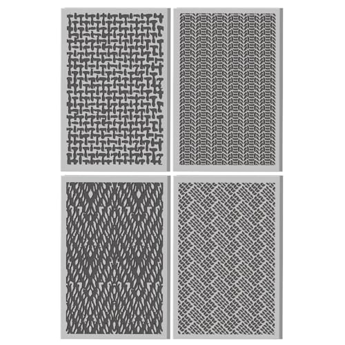 4 Pcs Fabric Textures Element Clay Texture Mat Polymer Clay Texture Sheets DIY Tools for Pottery Earring Jewelry Making Stamp Engraving Machines, 4x2.6inch - style: Fabric Textures