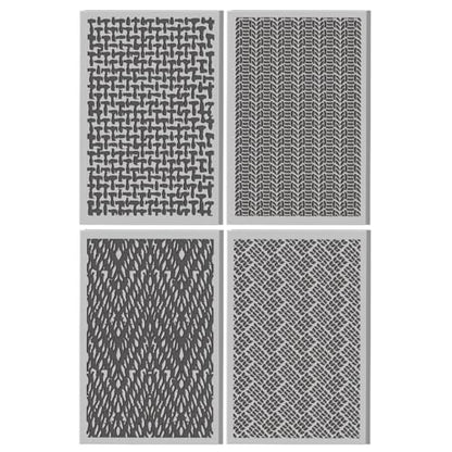 4 Pcs Fabric Textures Element Clay Texture Mat Polymer Clay Texture Sheets DIY Tools for Pottery Earring Jewelry Making Stamp Engraving Machines, 4x2.6inch - style: Fabric Textures