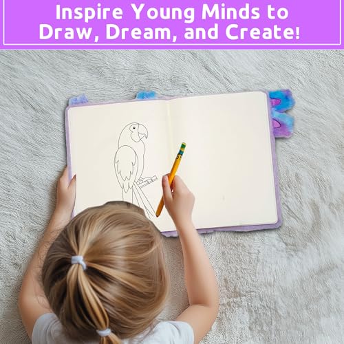 VOTUM Fuzzy Sketch Book: Personalized Artist Sketchbook: Sketching, Drawing and Creative Doodling. Notebook and Sketchbook to Draw and Journal (Axolotl) - color: Purple