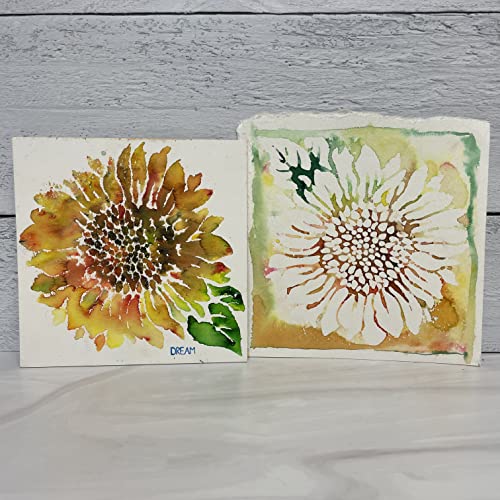 The Crafter’s Workshop - Reusable Floral Stencil for Painting and Crafts – Whimsical and Joyful Blooms for Creative Projects – 2 Pk, 6" x 6" – Joyful Sunflower/Sunflower Meadow - style: Joyful Sunflower / Sunflower Meadow