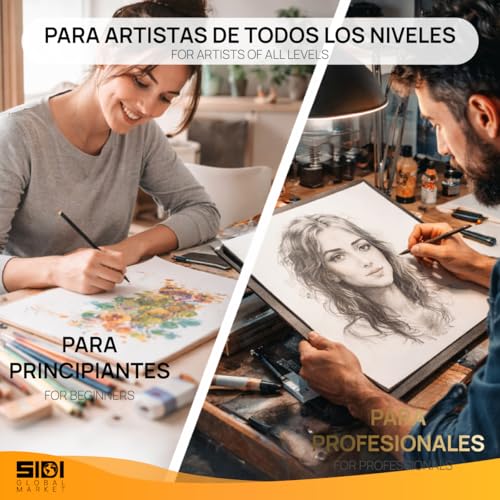 SIDI – A4 Professional Drawing Pad, 160 g/m², Sketchbook Paper, Thick Non-Bleed Paper, for Pencil, Marker and Sketching, Smooth Surface, 25 Drawing Sheets (Essential 160, 25 Sheets)