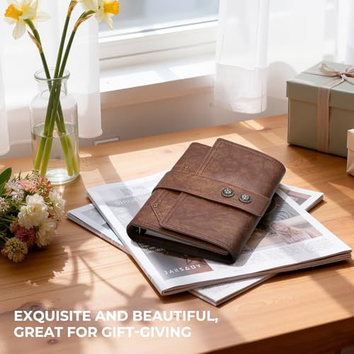 Lightwish Watercolor Sketchbook, 100% Cotton 300gsm Acid Free Cold Press, 6.69" x 3.94", 20 Sheets, Binder Bound & Refillable Paper for Artists,Adults,Students, Travel Art Journal - color: Brown