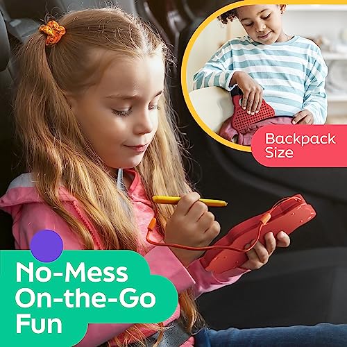 AYNAT FUN Magnetic Drawing Board for Kids & Toddlers with Beads and Magnet Stylus Pen - Magnetic Travel Toy for Airplane & Car Ride Activities for Kids - color: Red