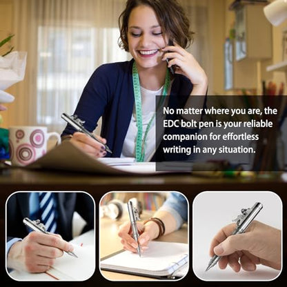 Heavy-Duty EDC Ballpoint Pen - Stainless Steel, Refillable, Push Cap Mechanism, Ergonomic Design for Office/Everyday Use (1-Pack) - style: Short Pen