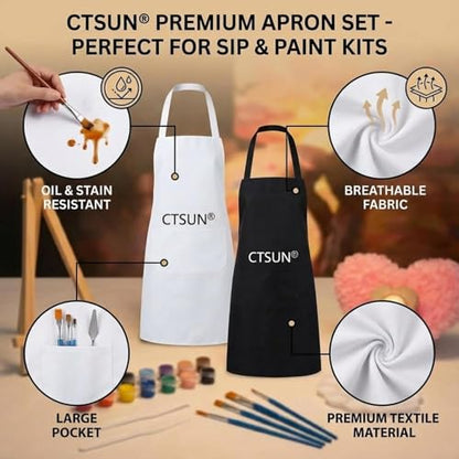 2 Pack Sip and Paint Kit for Couples – Pre-Drawn 8x10 Canvas Painting Set with Acrylic Paints & Brushes, Romantic Date Night Activity for Adults at Home (Premium Edition)