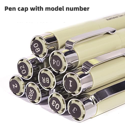 MIPOR PEN LINE Black Fineliner Set 10pcs, Micro-Line Drawing Pens with Multiple Nib Sizes for Art Sketching, Illustration, Technical Drawing