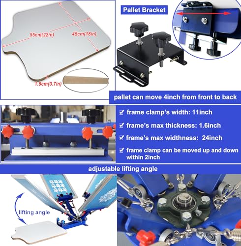 4 Color Screen Printing Kit Silk Screen Printing Machine Screen Printing Press 4 Color 1 Station
