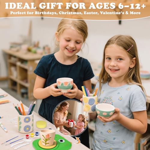 Pottery Wheel for Kids, Art Supplies Arts & Crafts Kit, Crafts Toys for Girls 6+, Pottery Studio Craft Kit with 4 Pack Air-Dry Clay,Girls Toys Birthday Christmas Gift for Kids Ages 6 7 8 9 10 11 12+ - color: Green -Dinosaur