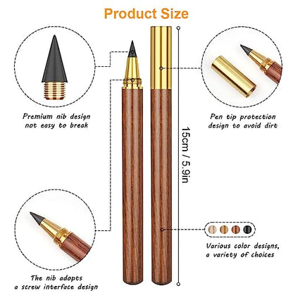 HOTUT Inkless Pencil - 4pcs Everlasting Wooden Infinity Pencil, Wood-Cased Graphite Reusable for Writing Drawing, Students Home Office School Supplies - color: 4pcs-Wooden