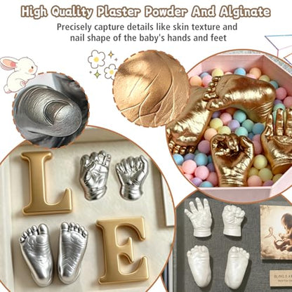 Sortnic Baby Casting Kit Hands and Feet Mold (4 Pack), Newborn Hand Footprint Baby Keepsake, 3D Plaster Hand Mold Casting Kit for Babies 0-9 Months, First Time New Mom Gifts, Baby Shower Birthday Gift