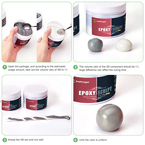 Smalltongue AB Epoxy Sculpt Clay, 2 Part Epoxy Sculpture Modeling Paste Clay (A & B) 4 Pound, Modeling Compound for Modeling, Repair, Fill Up Retrofit and Sculpture, Natural, ST599 - color: NARUTAL, size: 4 Pound