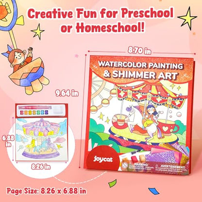 JoyCat Paint with Water Coloring Books, Art & Craft Activity, No Mess Art for Kids Ages 4-8, Craft Kits & Supplies, DIY Creative Activity, Gifts for Girls & Boys (Funfair) - style: Funfair