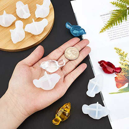 arricraft 10 Pcs 3D Bird Silicone Resin Molds, Epoxy Resin Casting Molds for for UV Resin Jewelry DIY Craft - color: 3D Bird