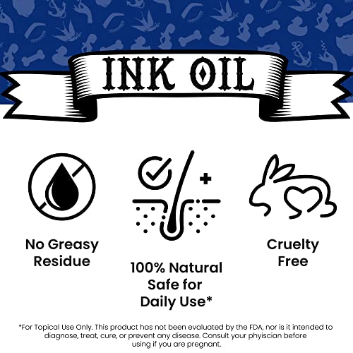 Ink Oil Tattoo Aftercare - Organic Tattoo Oil for Healing - Natural Tattoo Aftercare Lotion with Therapeutic Grade Essential Oils - High-Grade Tattoo Healing Oil for Fresh & Healed Tattoos