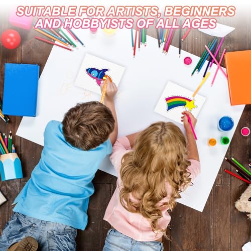 PATIKIL 100 Sets Pure Cotton Watercolor Cards 140lb/300 GSM Postcards with Envelopes for Art Painting Creative Thank Notes, 4x6 Inch