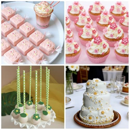 Flower Cookie Cutters,Cake Tools 44 Pcs Snowflake Cookie Cutter Cloud Fondant Cake Plunger Sugarcraft Flowers Leaf Butterfly Heart Shape Decorating Mold DIY Icing Plunger Cutters - color: Flower Cutters