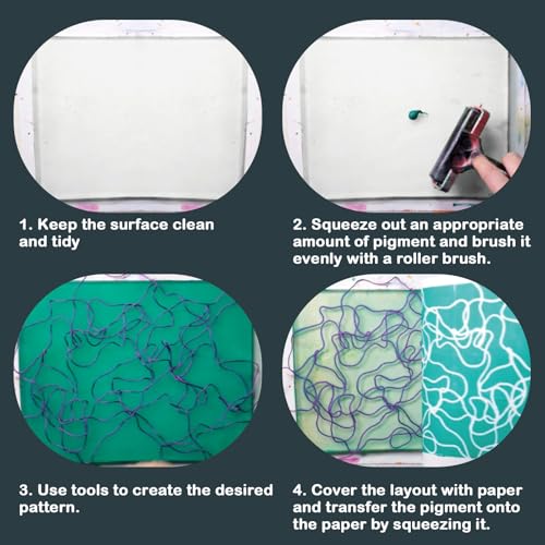 INNOVAYOU 5 * 7 and 8 * 10inch Gel Plates for Printing - Reusable, with Press Rubber, for Card Making, Arts and Crafts, Scrapbooking, Diary, Home Decoratio