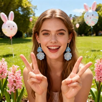 CHGCRAFT 4 Pcs Easter Polymer Clay Texture Sheets Easter Eggs Silicone Texture Stamp Bunnies Clay Texture Mat Background Modeling Pattern Pad for Jewelry and Clay Earrings Tools, 5.5x5.5 inch - style: Easter Bunnies