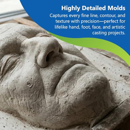 Perfect Mold Alginate Molding Material, Non-Toxic Mold Making Powder for Life Casting, Hand Casting, Baby Footprints, Face & Body Molds, USA Made, 1 lb Bag - size: 1Lb