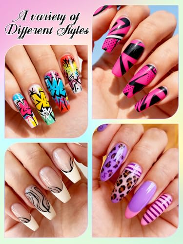 Kalolary 12 Color 0.5MM Nail Art Pens Set, 3D Nail Pens Nail Point Graffiti Dotting Pen Drawing Painting Liner Brush for DIY Nail Art Beauty Adorn Manicure Tools - color: S