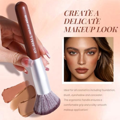 BS-MALL Makeup Brush Set 14 Pcs With Case - Foundation Brush, Concealer Brush, Blush Brush & Flawless Application – Complete Luxury Cosmetic Brush Kit For Travel & Daily Use (Brown) - color: Brown