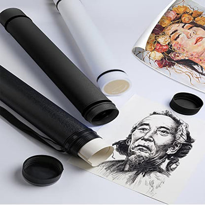 2Pack Expandable Poster Tube with Strap | Poster Storage Tubes Expand from 24.5" to 40" ,Waterproof Telescoping Blueprint Art Document Transport Carrying Tube - color: Blue
