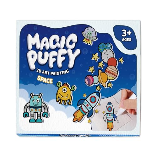 Magic Foam Texture Painting Kit, 3D Drawing Art Set,54pcs Arts and Crafts for Kits 3-10 Ideal Gifts for Boys and Girls,Aqua (Machine&Monster) - color: Machine&Monster