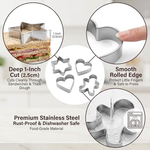 Large Plaque Cookie Cutter Set-10 Piece-4.0 Inch-Diswasher Safe-Frame Cookie Cutter Shape for Baking