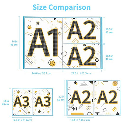 ARTDOT A1 Storage Book for Diamond Painting Kits, Diamond Art Portfolio Folder for Diamond Painting Accessories with 13 Pockets, 26 Views Protectors (34x25.4inches) - size: A1:34x25.4 inches