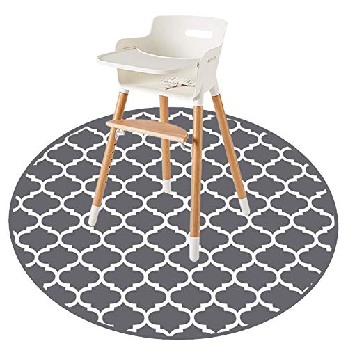 Round Splat Mat for Under High Chair/Arts/Crafts by CLCROBD, 53" Baby Anti-Slip Food Splash and Spill Mat for Eating Mess, Waterproof Floor Protector and Table Cloth (Round Lattice) - color: Round Lattice