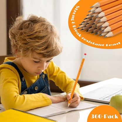 600 Pack Sharpened #2 HB Pencils with Erasers, Bulk Pack Graphite Pencils for School Classroom Teacher Supplies, Writing, Drawing and Sketching, Gifts for Kids Party Favors - size: 600 Count (Pack of 1)