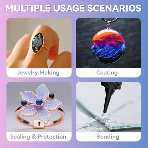 UV Resin 400 Grams Crystal Clear Hard Type Fast Curing No Yellowing Low Odor for Art Craft Coating Jewelry Making