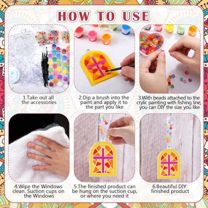WinnerWhy 30 Sets Christian Cross Craft Kits Bulk, Religious VBS DIY Suncatcher Paint Your Own Cross Window Art Ornaments for Sunday School Church Activity Party Supplies Decoration - style: Cross Style