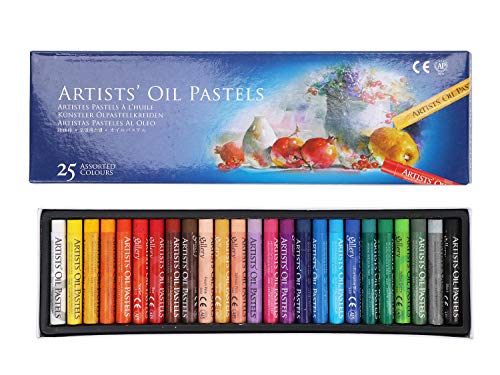 KUPTOOL Oil Pastel Set,Professional Painting Soft Oil Pastels Drawing Graffiti Art Crayons Washable Round Non Toxic Pastel Sticks for Artist,Student,Beginner (25 Colors)
