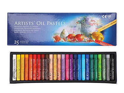 KUPTOOL Oil Pastel Set,Professional Painting Soft Oil Pastels Drawing Graffiti Art Crayons Washable Round Non Toxic Pastel Sticks for Artist,Student,Beginner (25 Colors)