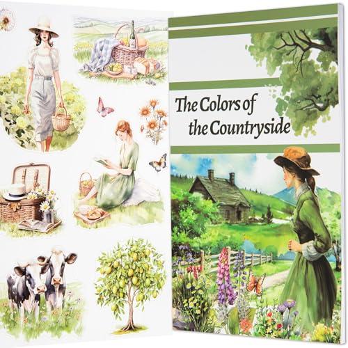 YagCu Countryside Journaling Stickers, Junk Journal Sticker for Adults, 20 Sheets Pre-Cut Stickers, Vintage Ephemera Scrapbooking Supplies, Craft Arts - color: Countryside