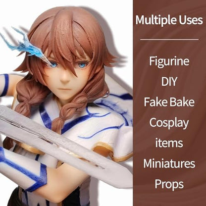 Lightweight Clay - Air Dry Clay, Ultra Light & Soft, Safe & Non-Toxic, Moldable & Flexible, DIY Modeling Clay for Anime Figures, Sculpting, Molding, Creative Art Crafts - color: Brown