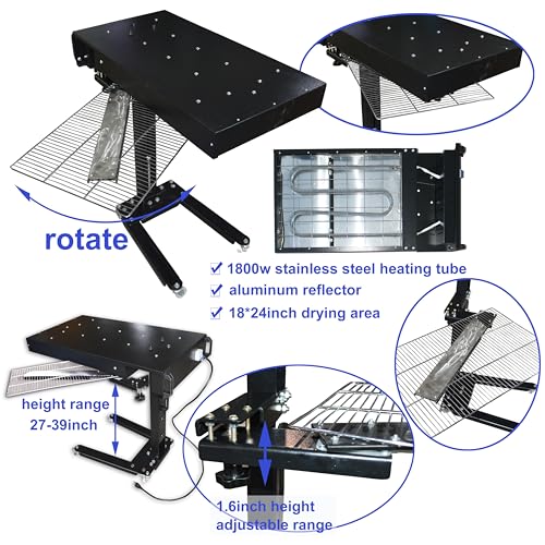 TECHTONGDA 6 Color 6 Station Screen Printing Press Kit with Flash Dryer UV Exposure Unit Washout Tank Squeegee Mesh Frame Accessories