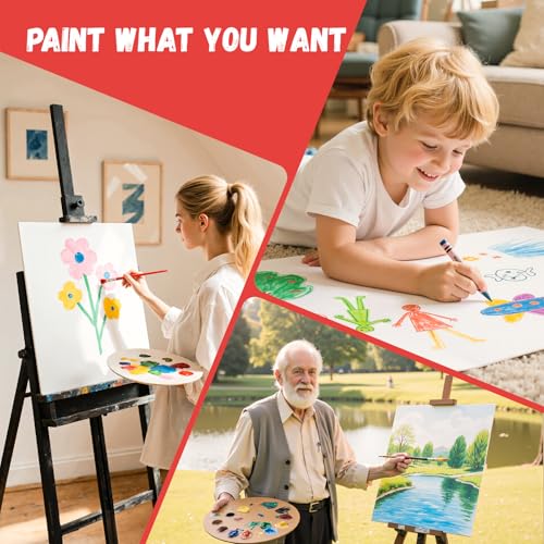 Simetufy 12 Pack 16x20 Inch Flat Canvas Panels Large Painting Canvas Boards - 8 Oz Triple Primed 100% Cotton Acid Free White Blank for Acrylic, Oil Paints - size: 16"x20"