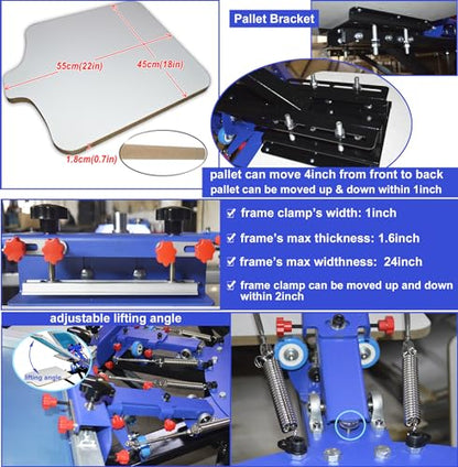 Screen Printing Kit Press 8 Color Silk Screen Printing Machine Screen Printing Press 8 Color 8 Station Double Spring T-Shirt Press DIY
