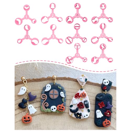 Keoker Mini Polymer Clay Cutters Halloween, 10 Shapes Halloween Clay Cutters for Polymer Clay Jewelry 3 Sizes(Micro. Mini, Small), Decoration to Make Halloween Earrings - color: Halloween Color