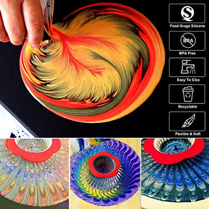 6Pcs Split Cup Flower Silicone Paint Cup Acrylic Pouring Strainers Set Mixing Cups for DIY Pouring Acrylic Paint and Creating Patterns Art Supplies