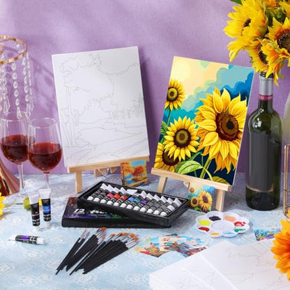 Sherr 12 Pcs Pre Drawn Canvas Pre Printed Canvas for Adults Sip and Paint Party Canvases Painting Kit for Summer Easter Mother's Day Party Favor(Mixed Styles,8 x 10 Inch) - size: 8 x 10 Inch, style: Mixed Styles