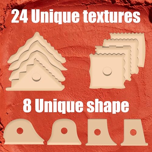 Maiguinzaa 12 Pcs Plastic Pottery Tools Set, Pottery Foot Molder, Cutting Tools & Contour Ribs Set, Ceramic Tools, Pottery Carving Tools, Fettling Knife, Pottery Tools and Supplies for Clay Craft
