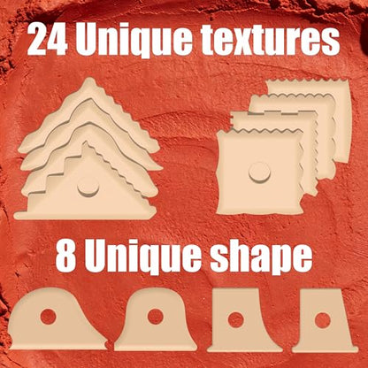 Maiguinzaa 12 Pcs Plastic Pottery Tools Set, Pottery Foot Molder, Cutting Tools & Contour Ribs Set, Ceramic Tools, Pottery Carving Tools, Fettling Knife, Pottery Tools and Supplies for Clay Craft