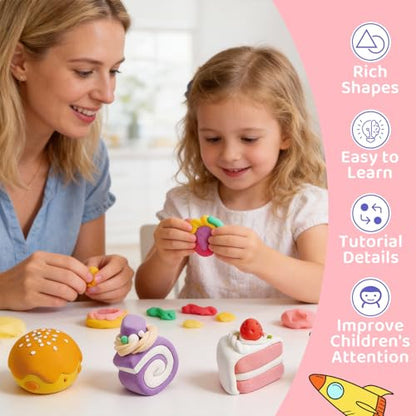 Both idea Air Dry Clay Kit, Cake Theme | 12 Packs, Non-Toxic Kids Gift | School & Party: Perfect for classroom art activities, birthday party favors, creative family DIY, and holiday celebrations. - style: Baking Magician