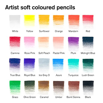 Winsor & Newton Studio Collection Artist Pencils, Color Pencils, Set of 24 - style: 24 Color Pencils