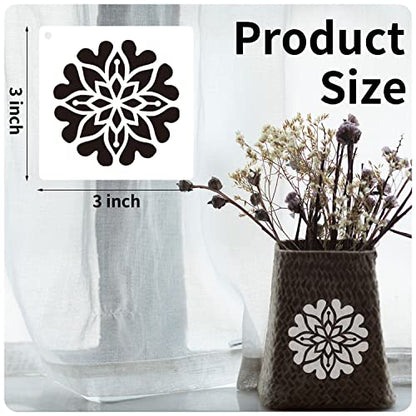 64 Pieces Stencils for Painting, Small Reusable Mandala Dot Stencil, Art Craft Template for Painting on Wood, Wall, Fabric, Rock, Chalkboard, Sign, DIY Art Scrapbook Projects(Mandala) - style: Mandala