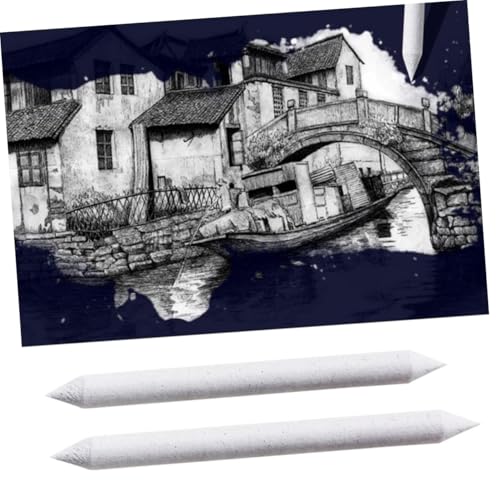 OKUMEYR 15pcs Sketch Blending Stumps and Tortillions Set with Sandpaper Pencil Sharpener Pointer Art Drawing Tools for Artists Students Beginners Softening Lines and Creating Shadows Light