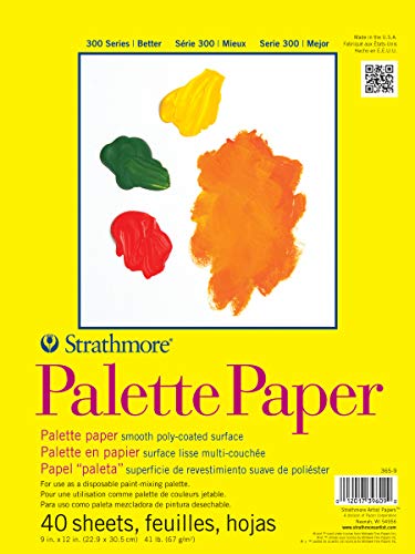 Strathmore Tape Bound Palette Paper Pad, 41 lb. 9"X12", 40 Sheets (365-9) - size: 9x12